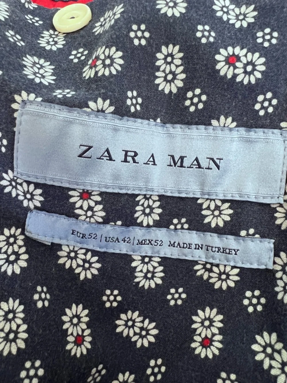 Zara Gray Plaid Sport Coat with Pink Windowpane and Navy Elbow Patches
